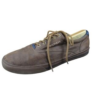 Tommy Hilfiger Phelipo Men 11 Brown Textile Casual Lace-Up Shoes Comfort